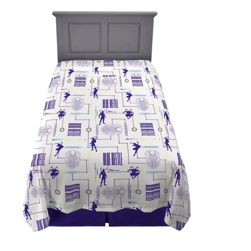 Franco WB Blue Beetle Kids Bedding Comforter and Sheet Set, 5 Piece Twin Size